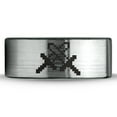 thumbnail image 2 of Tungsten Pixelated Swords Crossed Band Ring 8mm Men Women Comfort Fit Brushed Gray Flat Cut Black Polished, 2 of 4