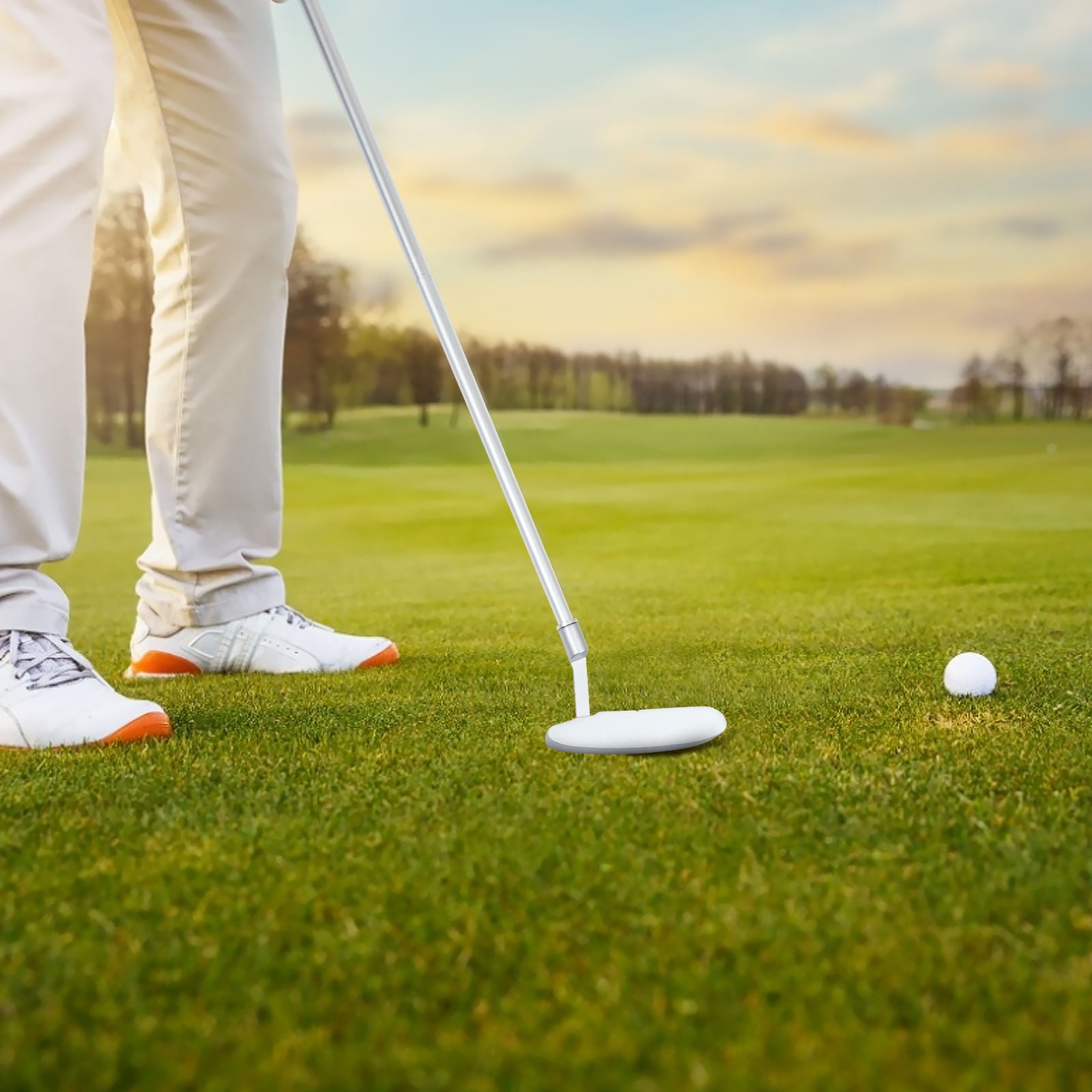 WESIEVYA Folding Golfs Rod 1 Set Zinc Alloy Putter for Golf Enthusiasts 11.8x1x1in Silver