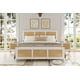 thumbnail image 4 of Cama matrimonial de ratán con cabecera – Estructura boho blanca, soporte robusto de lamas metálicas – Sin base, diseño silencioso – Para dormitorio – Color White Q, 4 of 7