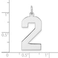 thumbnail image 5 of Auriga 925 Sterling Silver Number 2 Charm for Women(L- 27.91mm, W- 12.37mm), 5 of 6