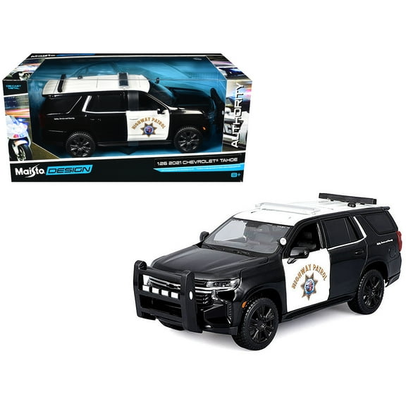 2021 Chevrolet Tahoe "California Highway Patrol" Black & White "Authority" "Maisto Design" Series 1/26 Diecast Models by Maisto