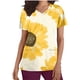 thumbnail image 2 of Fiudx Ofertas Flash Artículos En Oferta Top de Enfermera Informal con Cuello En V y Manga Corta con Bolsillo Estampado para Mujer, 2 of 5