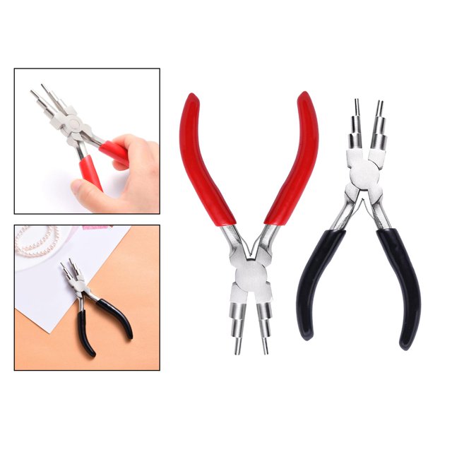 2x 6 en 1 alicates para fianzas, tamaño de bucle de 3-9,5 mm para joyas, manualidades de bricolaje Soledad Alicates para hacer fianzas