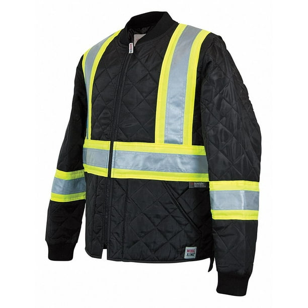 Tough Duck Quilted Safety Jacket,M,Black S43211