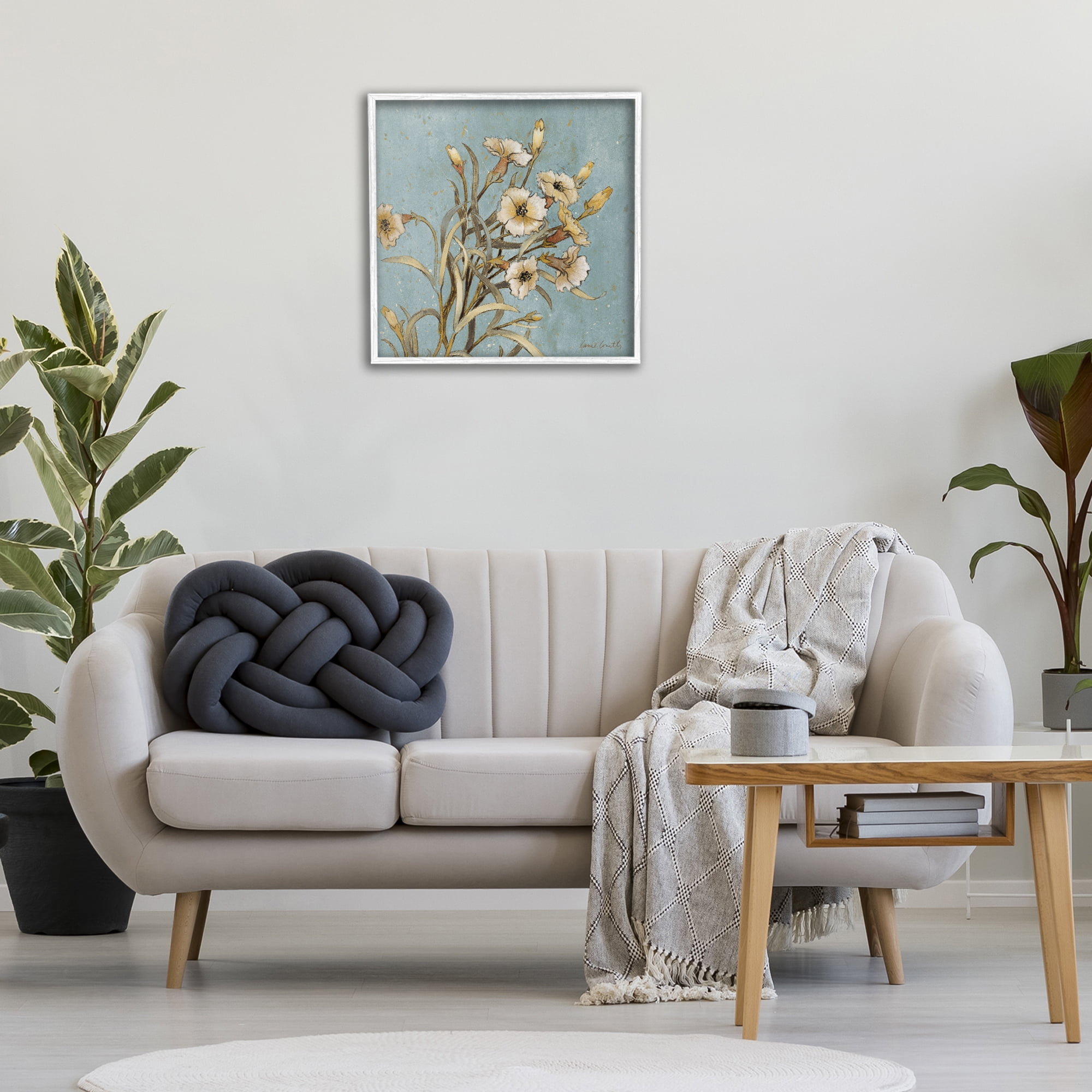 Stupell Industries Natural Blooming Buds Botanical & Floral Painting White Framed Art Print Wall Art, 24 x 24