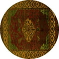 thumbnail image 1 of Ahgly Company Indoor Round Abstract Yellow Modern Area Rugs, 8' Round, 1 of 4