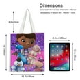 thumbnail image 5 of Doc Mcstuffins-theme canvas Tote Bag for Women Aesthetic Shopping Grocery Reusable Bags with Inner Zipper Women Gift 13.8 x 15.8 inches（35x40cm）, 5 of 6
