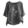 thumbnail image 2 of Kayannuo Blouses for Women Tee Shirts for Women Women's Fashion Printed T-shirt Short Sleeves Blouse Round Neck Casual Tops, 2 of 4
