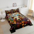 thumbnail image 4 of Erosebridal Bear Print Bedding King Comforter Set, Colorful Floral Flower Down Comforter, Reversible 3 Pieces, 4 of 7