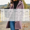 thumbnail image 2 of cocolona Hooded Pea Coat for Women Winter Elegant Casual Long Sleeve Single Breasted Jacket Loose Fashion Warm Winter Outerwear, 2 of 6