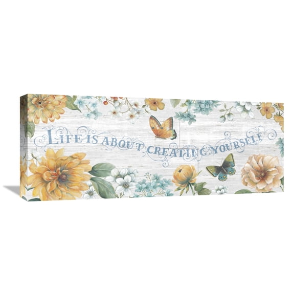 Global Gallery Daphne Brissonnet 'Butterfly Bloom IV on Wood Gray' Canvas Wall Art