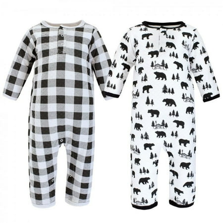 UPC: 0660168190113 | Hudson Baby Infant Boy Premium Quilted Coveralls Bear Gray Black 3-6 Months