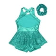 thumbnail image 4 of JanJean Girls Sparkle Dance Clothes for Jazz Latin Hip Hop Ballet Ballroom Dance Costume Backless Lake Green 8, 4 of 6