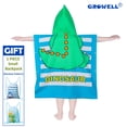 thumbnail image 2 of Poncho de playa con capucha Towel Growell para niños, 76 x 76 cm, diseño de dinosaurio, 2 of 6