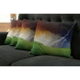 thumbnail image 2 of Ambesonne Landscape Throw Pillow Cover 4 Pack, Thunder Field, 16", Green Orange Blue, 2 of 6