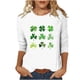 thumbnail image 3 of TaTaai Women St. Patrick's Day Printed 3/4 Sleeve Round Neck Tops Casual Loose Fashion Blouses Soft Stretchy Breathable Daily Holiday Party Wear Gift, 3 of 4