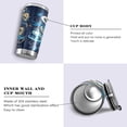 thumbnail image 2 of SKYSONIC Mardi Gras Tumbler Stainless Steel Double Wall Vacuum Reusable Insulated Mug with Straw and Built-in Coaste for Cold and Hot Beverages, 20oz, 2 of 7