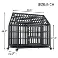 thumbnail image 2 of Heavy Duty 43" Dog Crate, Indestructible Dog Crate Kennels for Medium Large Dogs with Top Door and 4 Lockable Wheels, So Easy to Assemble, Black, 2 of 7