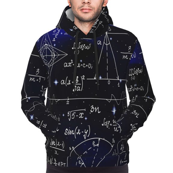 Mens Mathematical Formula Pullover Hoodie Long Sleeve Sport Outwear Hooded Sweatshirt for Math-lovers