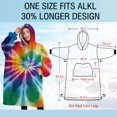 thumbnail image 4 of Oversized Wearable Blanket Hoodie,Colorful Rainbow Tie Dye Spiral Pattern Sherpa Blanket Hoodie with Super Pockets,Super Warm Fuzzy Pullover for Women & Men, 4 of 6