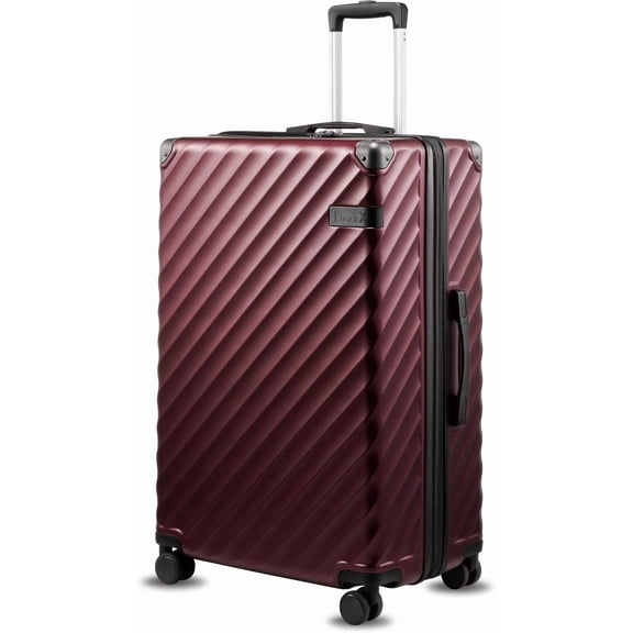 28 Inch Expandable Hardside Checked Luggage with Spinner Wheels, 105L Capacity