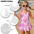 thumbnail image 4 of FOR U DESIGNS Girls' Sleeveless One-Piece Swimsuit Comfortable Tank Bathing Suit Swimwear with Short Bathing Suit for Kids, Heart Tie Dye, 4 of 7