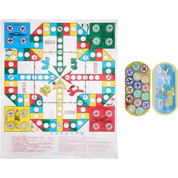 YISITIAN Kids Flying Chess,Plastic Flight Game with Oval Box Portable Board Game Aeroplane Chess CA919-1338