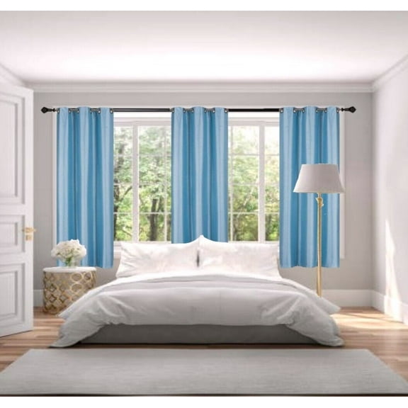 2 Panels Blackout Room Darkening Thermal Window Curtain Drapes Grommets Light Blue Color 63" inch Length for Bedroom Kitchen Home Décor