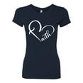 thumbnail image 2 of Wild Bobby Heart Made Of Faith Inspirational/Christian Women Slim Fit Junior Tee, Navy, X-Large, 2 of 5
