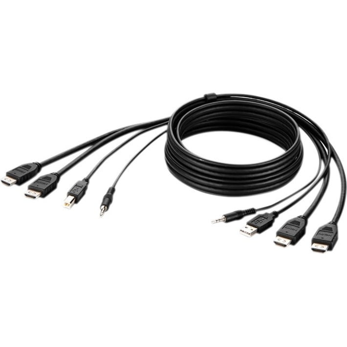Belkin 10ft Dual HDMI USB + Audio Passive Combo KVM Cable - Walmart.com