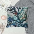 thumbnail image 2 of PHYHOO  Canvas Throw Pillow Cover Shell for Couch Sofa Home Decoration Aquarelle Painting Print Sea Coral Tree Blue Teal, 2 of 5