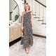 thumbnail image 4 of Vestido PRETTYGARDEN XL Maxi Floral Negro de Un Hombro, 4 of 5