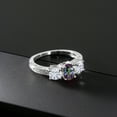 thumbnail image 3 of Gem Stone King 925 Sterling Silver 3-Stone Ring Mystic Topaz Moissanite(2.12 Cttw) (Size 6), 3 of 4
