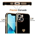 thumbnail image 3 of Love-Heart Luxury Case for Apple iPhone 15 Plus Heart Case, Cute Design Shiny Bling Cover, Soft TPU Slim Shockproof Protective Case for Apple iPhone 15 Plus for Women Girls, Black, 3 of 8