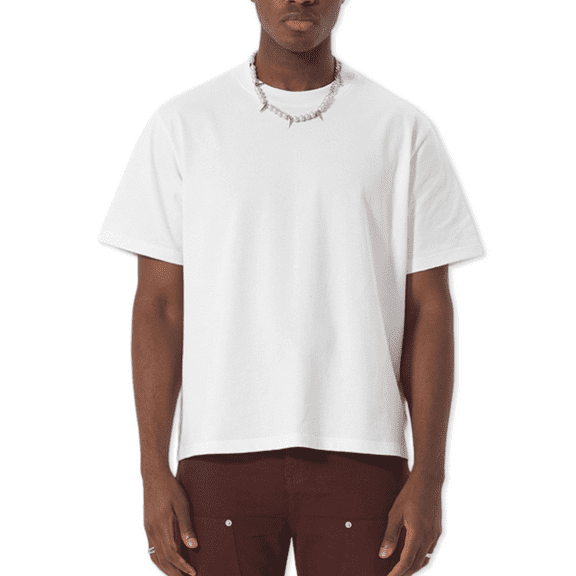 Mens 100% Cotton Boxy Fit Plain T-shirt Cropped Boxy Fit Blank T Shirts