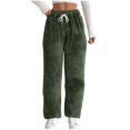 thumbnail image 2 of Womens Plaid Fluffy Pajama Pants Fuzzy Fleece Cozy Lounge Pants Plus Size Flannel With Pockets Winter Warm Pj Bottoms, 2 of 8