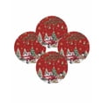 thumbnail image 7 of 13 Inch Round Placemats Set of 4, Red Christmas Non Slip Heat Insulation PP Table Mats, Snowman Truck Xmas Tree Ball Snowflake Winter Washable Place Mats for Kitchen Dining Party Table Decor, 7 of 7