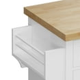 thumbnail image 6 of Kitchen Island Cart with Two Storage Cabinets and Two Locking Wheels，43.31 Inch Width，4 Door Cabinet and Two Drawers，Spice Rack, Towel Rack, 6 of 8