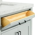 thumbnail image 4 of Ariel Hepburn 31 In. Rectangle Sink Vanity With 1.5 In. Carrara White Countertop In Grey, 4 of 9