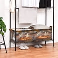 thumbnail image 7 of Foldable Iron Frame Storage Basket Open Basket Bins Versatile Organizer for Laundry Bathroom Closet 16.9” x 11.4” x 10” Three Dogs Dressed As Ghosts, 7 of 7