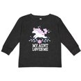 thumbnail image 3 of Inktastic My Aunt Loves Me Unicorn Girls Long Sleeve Toddler T-Shirt, 3 of 5