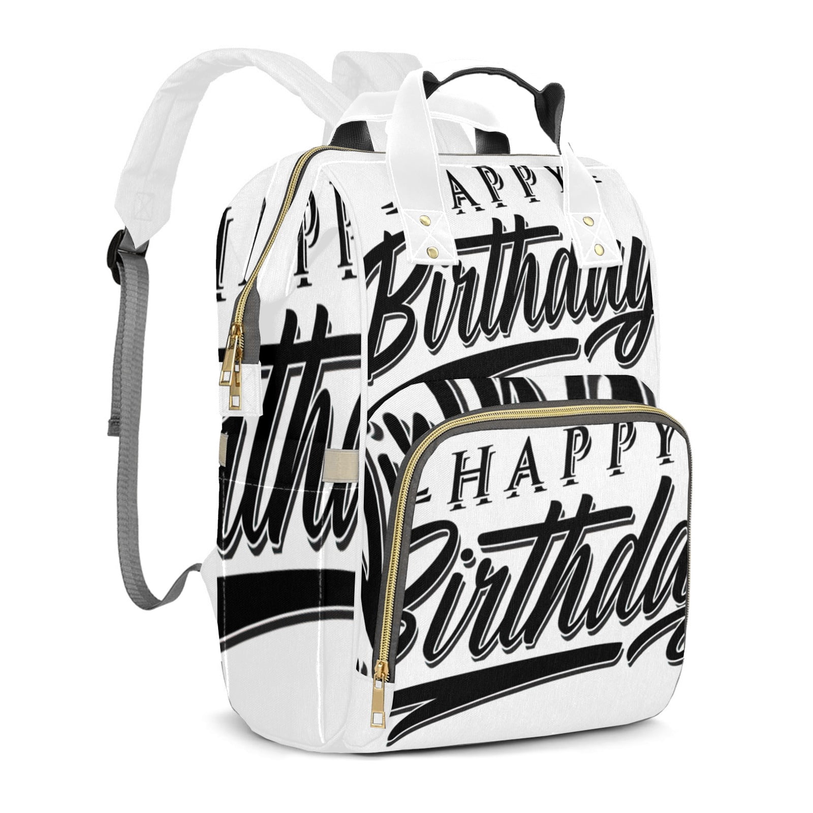 Happy Birthday Diaper Backpack – Large Capacity, Insulated Baby Bottle Pocket, Multifunctional Mommy Bag for Boys & Girls
