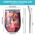 thumbnail image 5 of 12oz Stainless Steel Insulated Wine Tumbler with Lid and Straw – Double Wall Vacuum Mug for Hot & Cold Drinks, 304 Steel Interior, Sweat-Free Design, 5 of 5