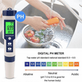 thumbnail image 3 of Testeur de Sel pour Piscine, Mètre de Salinité Numérique, Testeur de Salinité 5 en 1 Haute Précision pour Eau Salée, IP67 W, 3 of 5