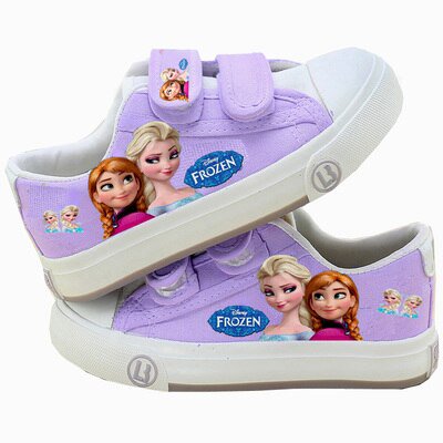 Zapatos de lona para niños de Disney frozen elsa zapatos bajos para niñas PU otoño transpirable antideslizante Casual Shoes34-Insole 21 CM y 19-24 meses Gao Jinjia LED