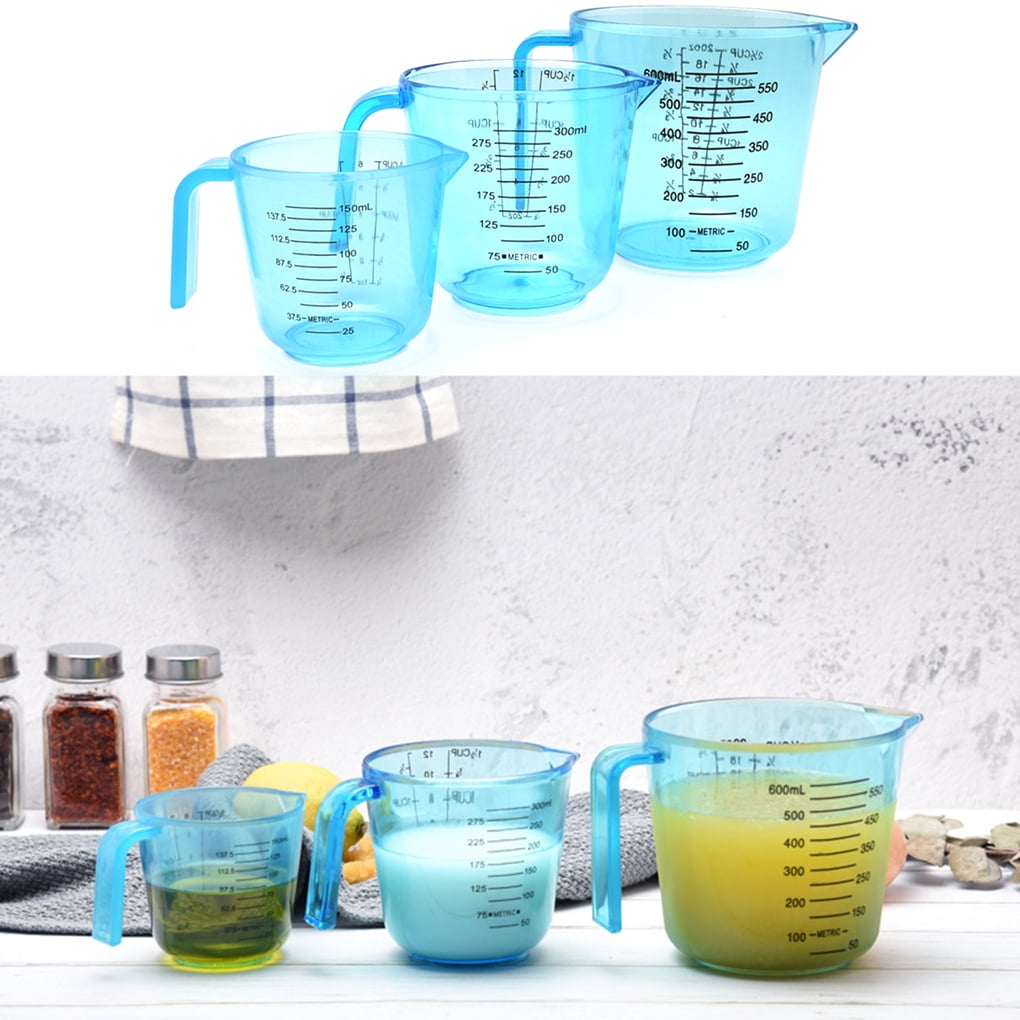 Amazing Abby - Melinda - 3-Pack Silicone Measuring Cups, Food-grade Measuring Jugs, 1-Cup Capacity, Easy to Squeeze and Pour, Dishwasher-Safe