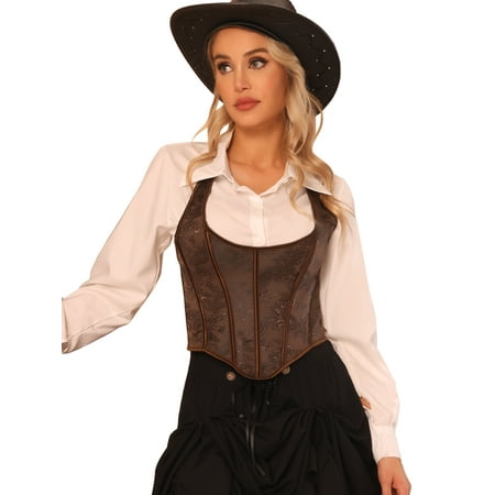 

Unique Bargains Women s Halter Corset Lace Up Backless Boned Bustier Crop Tops
