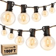 thumbnail image 1 of Cadena de luces LED Brightever para exteriores, 100 m, con 52 bombillas G40, 1 of 7