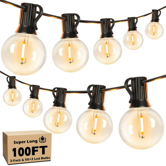 Cadena de luces LED Brightever para exteriores, 100 m, con 52 bombillas G40
