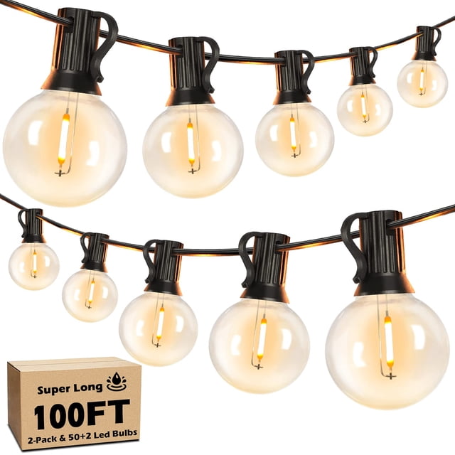 Cadena de luces LED Brightever para exteriores, 100 m, con 52 bombillas G40